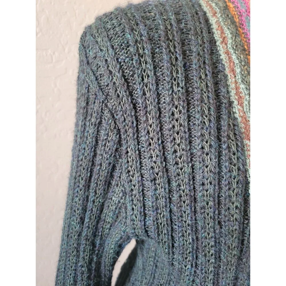 Peruvian Connection Hunter Green Long Duster Size S Bohemian Hippie Lagenlook - Picture 4 of 11